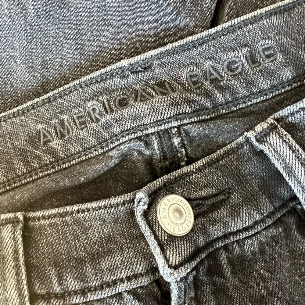 American Eagle Outfitters Black Baggy Jeans Size 0 - Picture 6 of 8